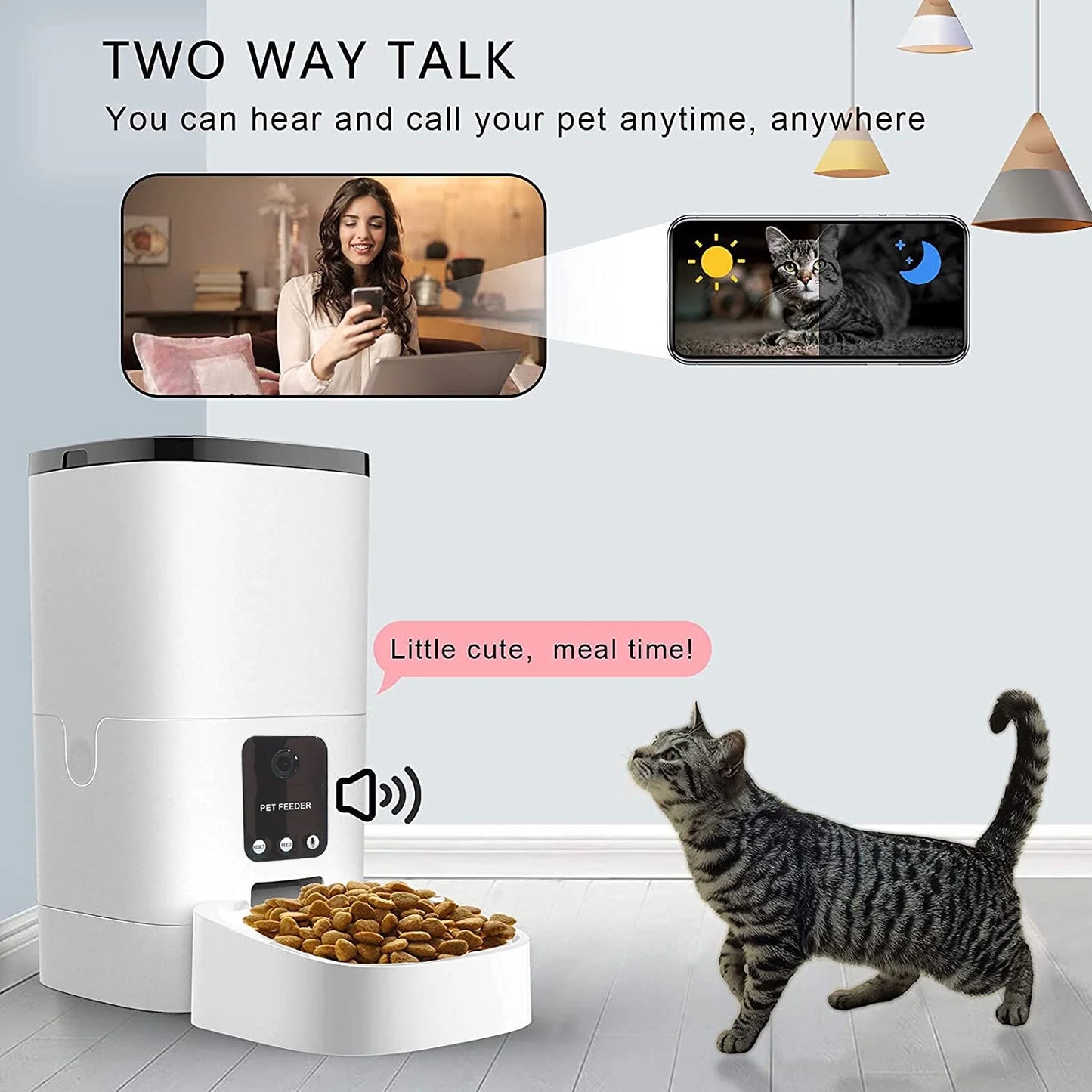 Automatic Pet Feeder for Cats and Dogs with App Control