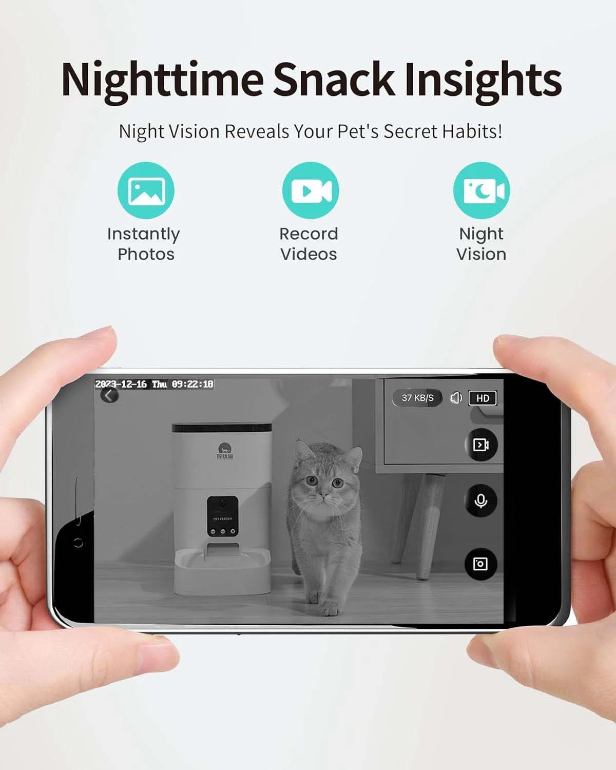 Automatic Pet Feeder for Cats and Dogs with App Control