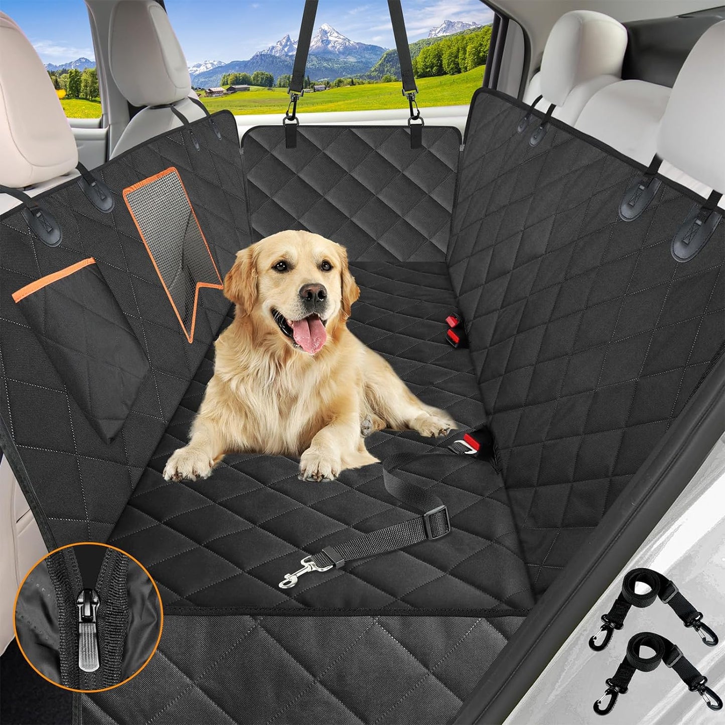 Anti-Scratch, Nonslip, Waterproof Car Seat Protector for Dogs