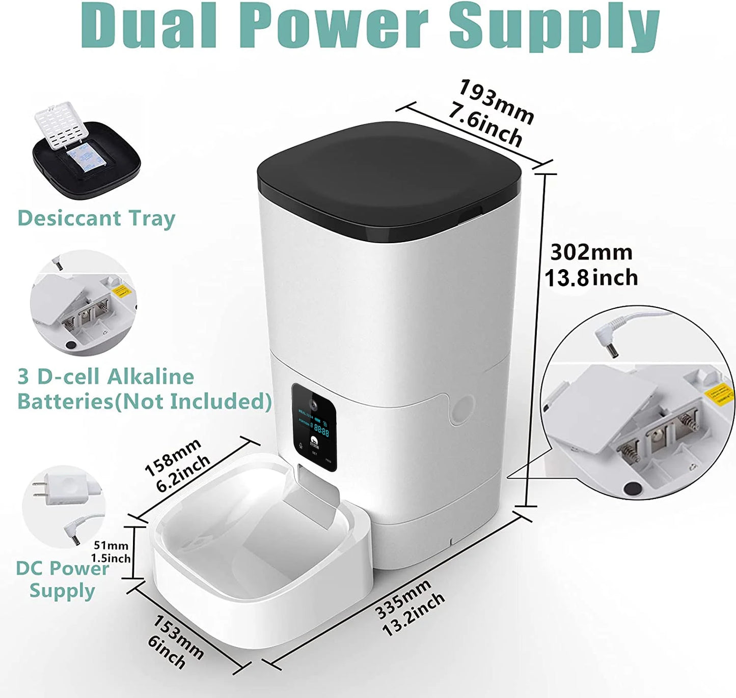 Automatic Pet Feeder for Cats and Dogs with App Control