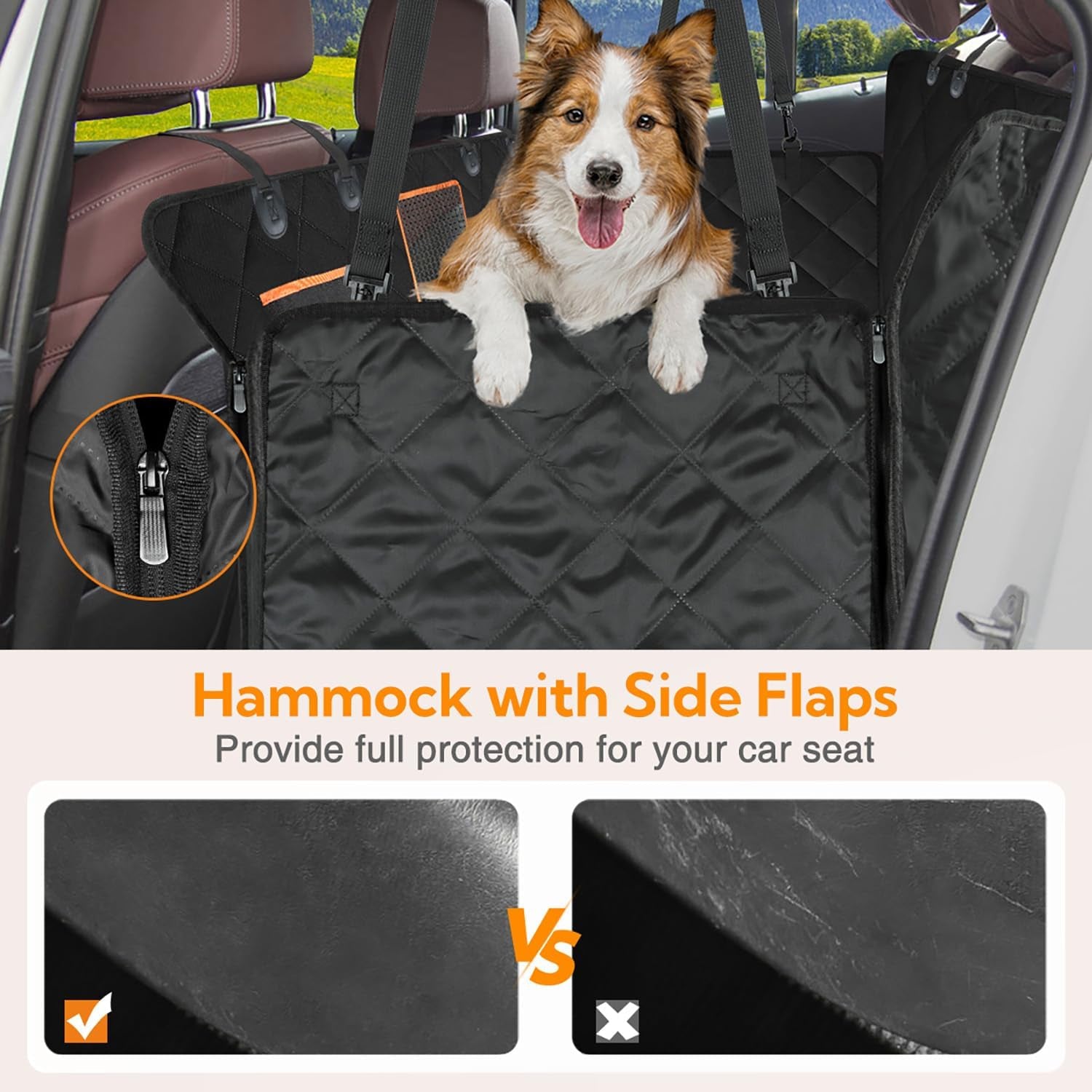 Anti-Scratch, Nonslip, Waterproof Car Seat Protector for Dogs 