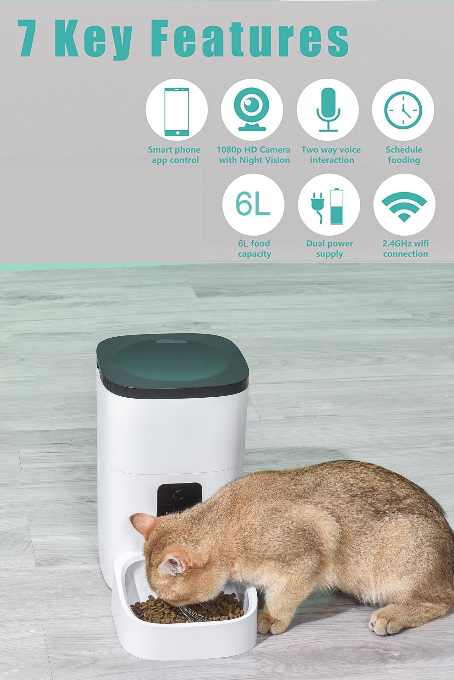 Automatic Pet Feeder for Cats and Dogs with App Control 